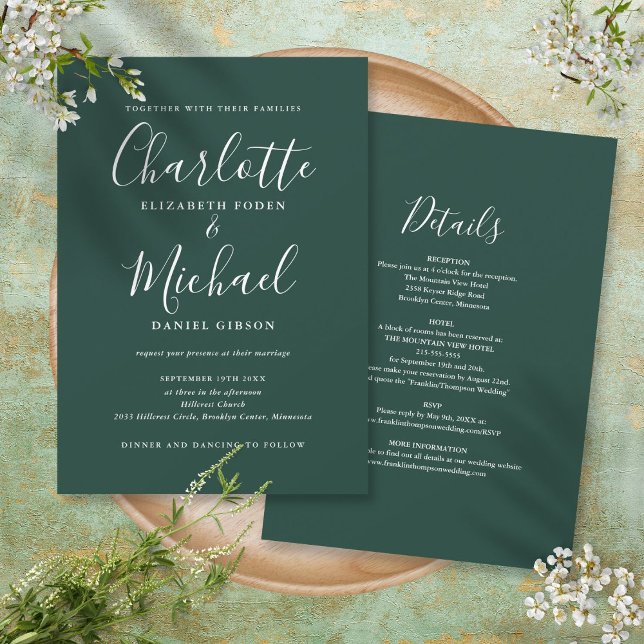 Convites Casamento Tudo Em Um Script Esmeralda Verde (Criador carregado)