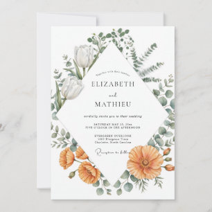 Convites Casamento Tulipa Papoula Damasco