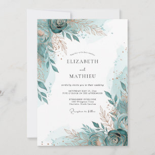 Convites Casamento Turquesa Arejado à Beira-Mar