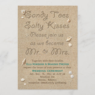 Convites Casamento Turquoise Beach Sandy Toes Salty Kisses