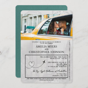 Convites Casamento Turquoise Nova Iorque Passport
