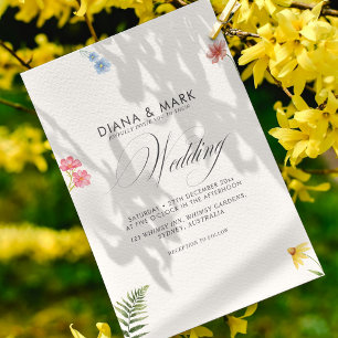 Convites Casamento Único de Bold Boho Rosa Chic Wildflower