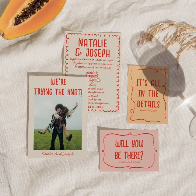 Convites Casamento Único De Bolo De Bolo De Mão Desenhada P (Criador carregado)