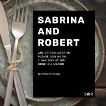 Casamento Único de Tipografia Negra e Branca
