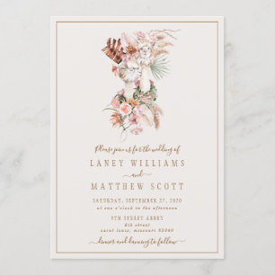 Convites Casamento Único do Casal Romântico de Noiva Llam