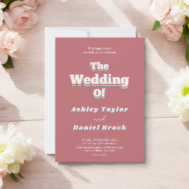 Convites Casamento Único do Groovy Retro 70s