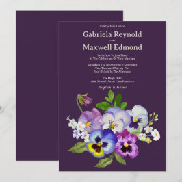 Convites Casamento Único Elegante De Pansy Pansy