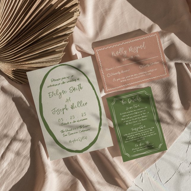 Convites Casamento Único Escrito Desenhado À Mão (Criador carregado)