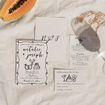 Casamento Único Escrito Desenhado Pela Mão Retro