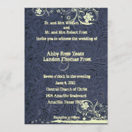 Convites Casamento utilizado ferramentas azul do laço do