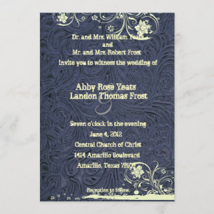 Convites Casamento utilizado ferramentas azul do laço do