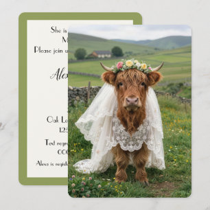 Convites Casamento Vaca Highland Chuva de Casamento