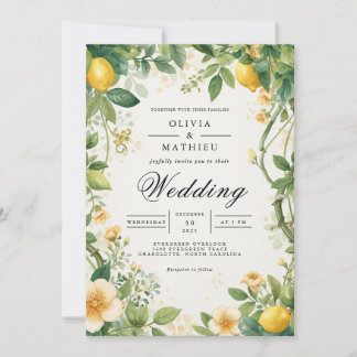 Convites Casamento Verdant Citrus Bloom