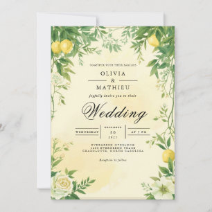 Convites Casamento Verdant Citrus Flourish