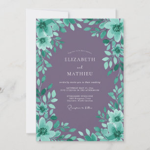 Convites Casamento Verde Água Marinha com Âmbar