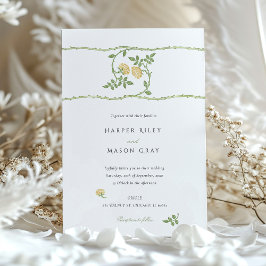Convites Casamento Verde Amarelo Dourado Elegante
