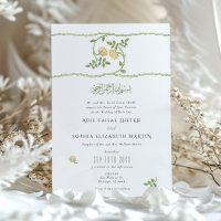 Casamento Verde Amarelo Dourado Elegante muçulmano