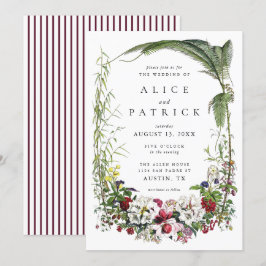 Convites Casamento Verde Botânico Moderno Elegante