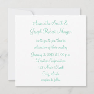 Convites Casamento Verde Branco e Seafoam