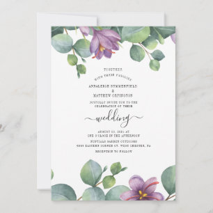 Convites Casamento Verde com Aquarela de Eucalipto