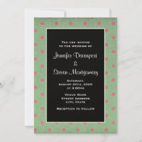 Casamento Verde com Bolinhas Cor-de-Rosa