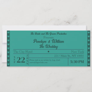 Convites Casamento Verde com Estilo Retroativo Simples