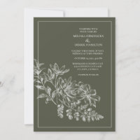Casamento Verde da Floresta de Desenho de Linha