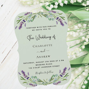 Convites Casamento verde da lavanda verde da Sage