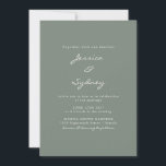 Convites Casamento Verde da Sage Moderna Minimalista<br><div class="desc">Convite para Casamento de Sábado Verde Moderno Minimalista</div>