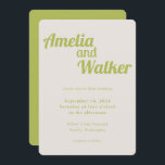 Convites Casamento Verde de Chartreuse Retro Delight<br><div class="desc">Apresentando nosso design de convite para casamento "Retro Delight", onde a simplicidade encontra charme de vintage. Esta design é uma mistura harmoniosa de minimalismo moderno e elementos nostálgicos, criando uma experiência visual única para o seu dia especial. O design apresenta um verde cartucho que traz um pop de cor vibrante,...</div>