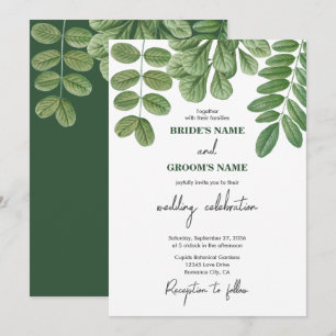 Convites Casamento Verde de Emerald Verde Moderno em Waterc