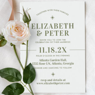 Convites Casamento Verde de Groovy dos anos 70