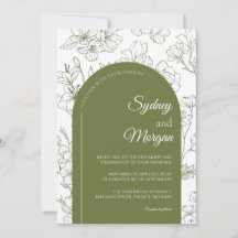 Casamento Verde De Sábio Botânico Floral Elegante