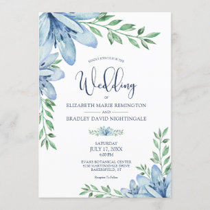 Convites Casamento verde de sangue azul-palha legante