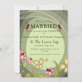 Convites Casamento Verde Divertido & Joaninhas