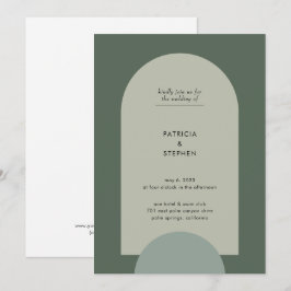Convites Casamento Verde do Arch Geométrico Modern Boho