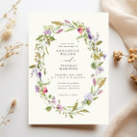 Convites Casamento verde do Jardim de Flores Selvagens<br><div class="desc">Wreath Wreath Greenery Convite para Casamento. Perfeito para um casamento no quintal ou no jardim. Primavera elegante,  verão ou casamento outono inicial.</div>
