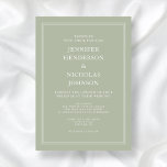 Convites Casamento Verde do Sábio Formal Moderno Elegante<br><div class="desc">Convite para Casamento Verde da Sage Formal Moderna</div>