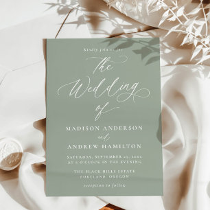 Convites Casamento Verde do Senado Elegante Moderno