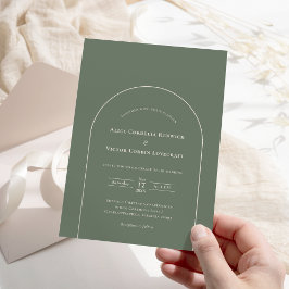 Convites Casamento Verde do Simple Arch Sage