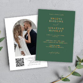 Convites Casamento Verde Elegante Simples Moderno