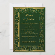Casamento verde esmeralda elegante da caligrafia d