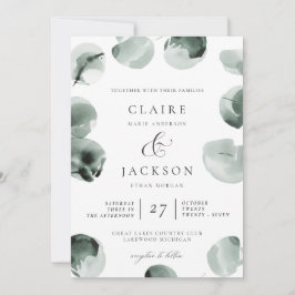 Convites Casamento Verde Eucalyptus Ampersand Modern