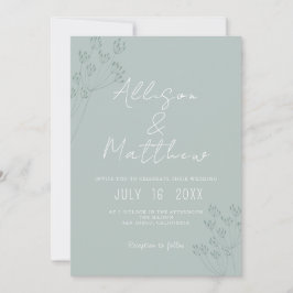 Convites Casamento Verde Floral Chic