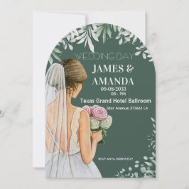 Convites Casamento Verde Floral Dentro do Orçamento