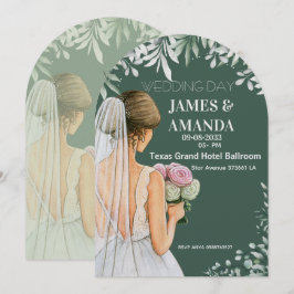 Convites Casamento Verde Floral Dentro do Orçamento 
