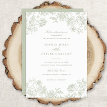 Casamento Verde Floral Elegante Vintage Sage