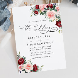 Convites Casamento Verde Floral Vermelho e Escamudo