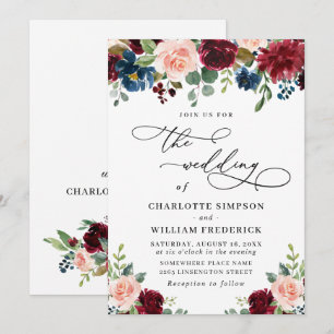 Convites Casamento Verde Folhagem Rosa Eucalipto Azul Marin
