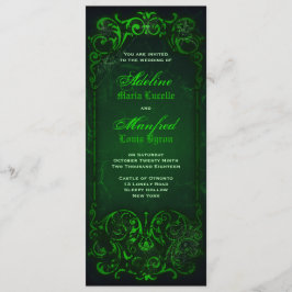 Convites Casamento Verde Ghoulish Vitoriano Gótico